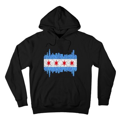 Chicago City Flag Vintage Hoodie