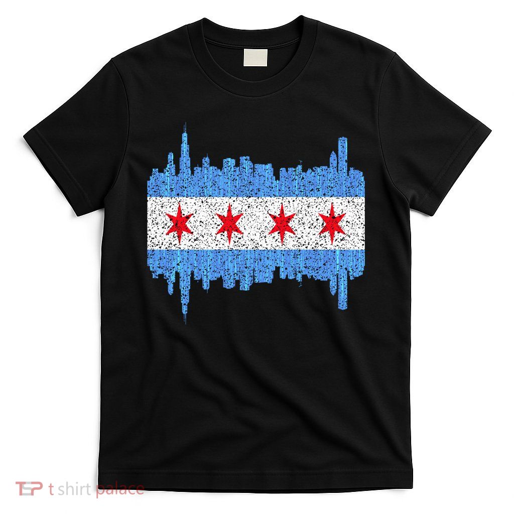 Chicago City Flag Vintage T-Shirt