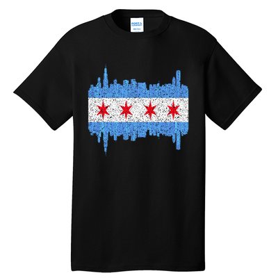 Chicago City Flag Vintage Tall T-Shirt