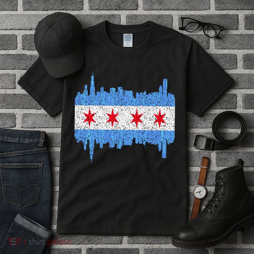 Chicago City Flag Vintage Tall T-Shirt