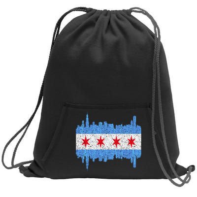 Chicago City Flag Vintage Sweatshirt Cinch Pack Bag