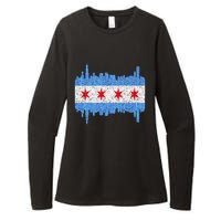 Chicago City Flag Vintage Womens CVC Long Sleeve Shirt