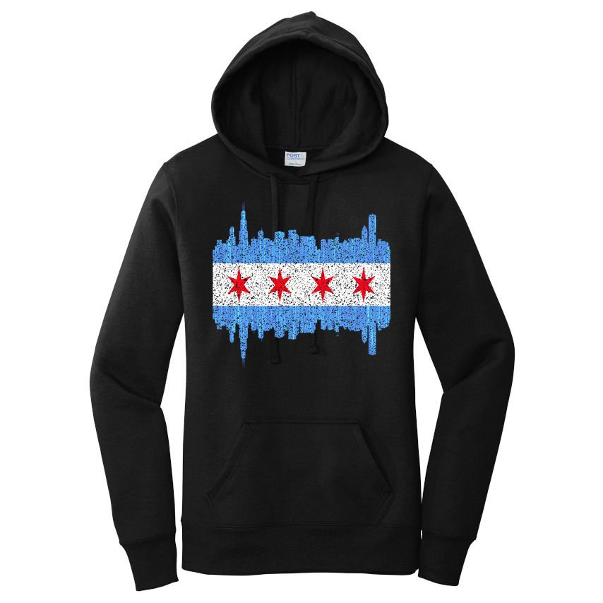 Chicago City Flag Vintage Women's Pullover Hoodie
