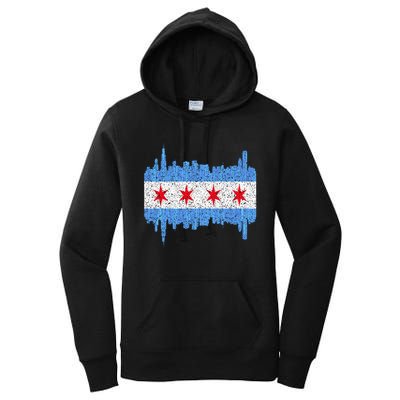 Chicago City Flag Vintage Women's Pullover Hoodie