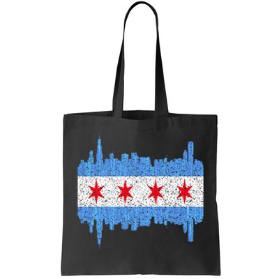 Chicago City Flag Vintage Tote Bag