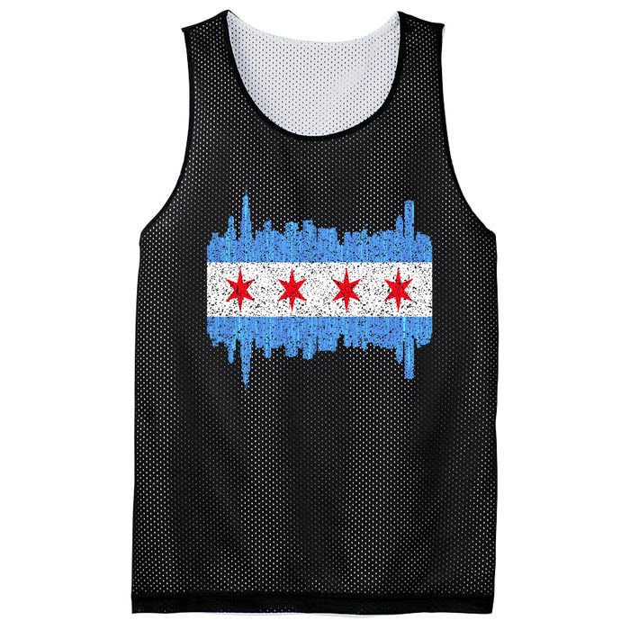 Chicago City Flag Vintage Mesh Reversible Basketball Jersey Tank