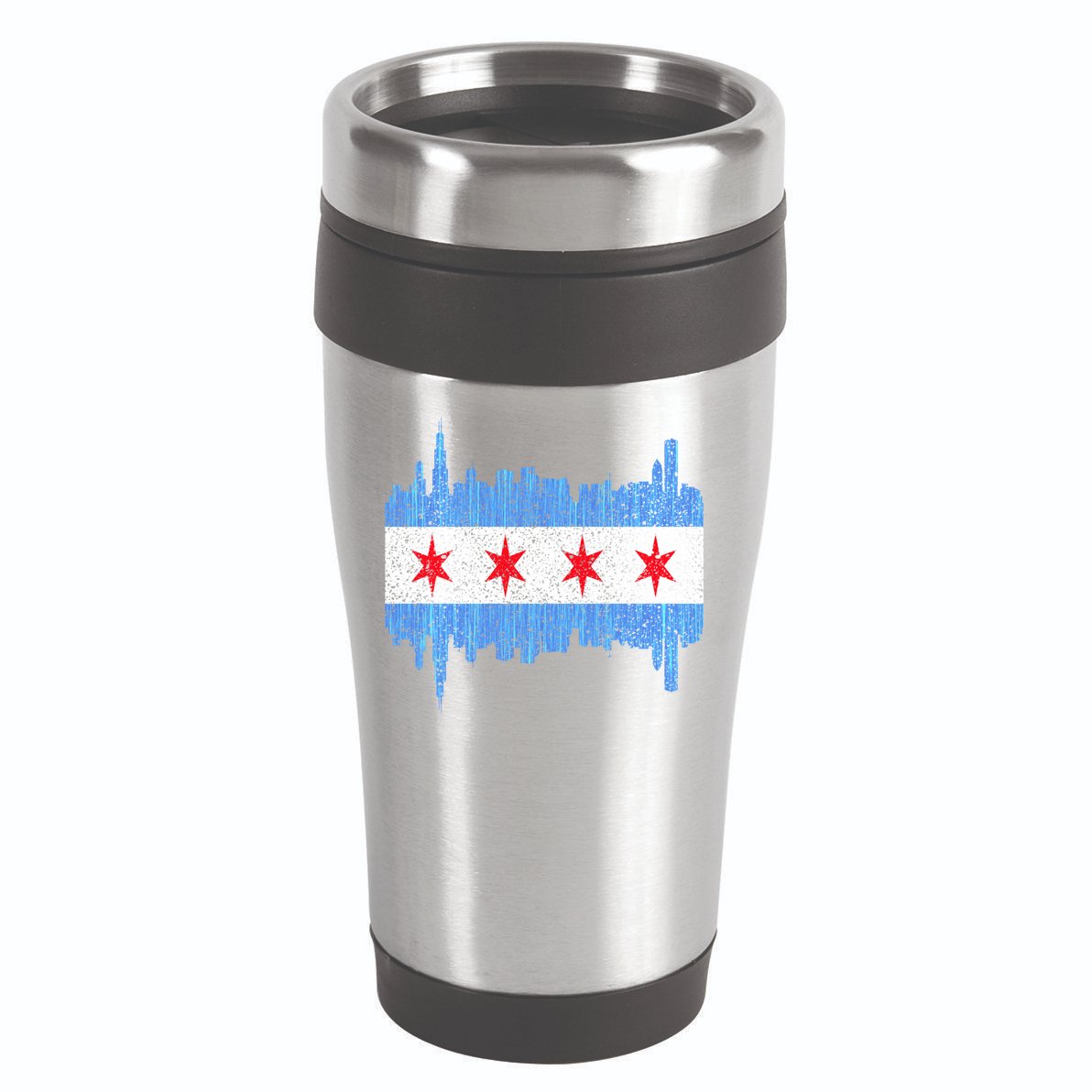 Chicago City Flag Vintage 16oz Travel Tumbler