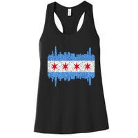 Chicago City Flag Vintage Women's Racerback Tank