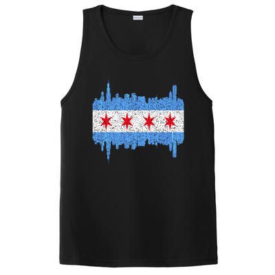 Chicago City Flag Vintage PosiCharge Competitor Tank