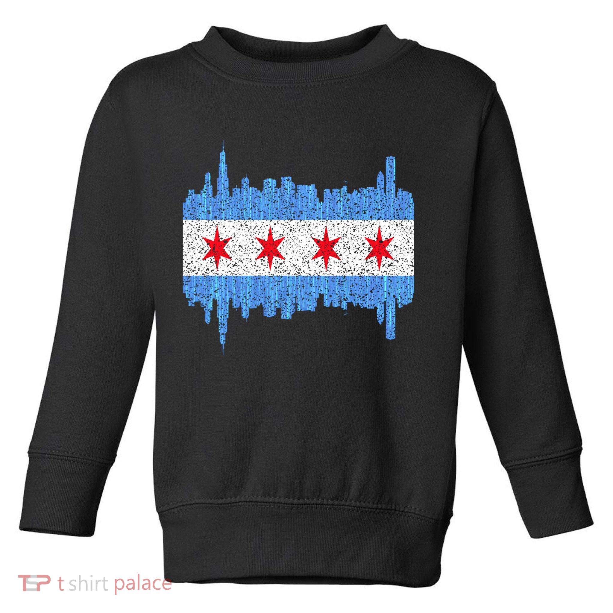 Chicago City Flag Vintage Toddler Sweatshirt