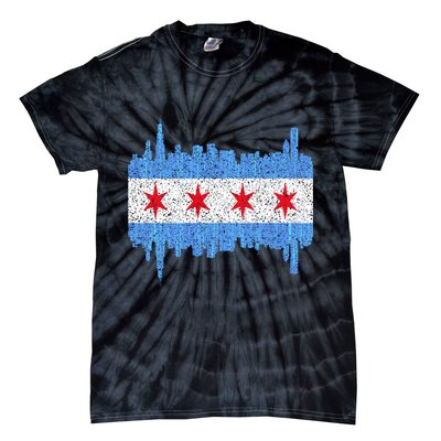 Chicago City Flag Vintage Tie-Dye T-Shirt