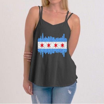 Chicago City Flag Vintage Women's Strappy Tank