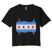 Chicago City Flag Vintage Women's Crop Top Tee