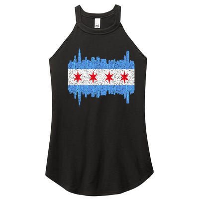 Chicago City Flag Vintage Women's Perfect Tri Rocker Tank