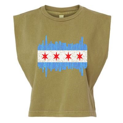 Chicago City Flag Vintage Garment-Dyed Women's Muscle Tee