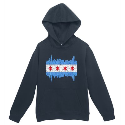 Chicago City Flag Vintage Urban Pullover Hoodie