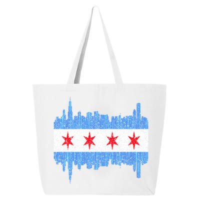 Chicago City Flag Vintage 25L Jumbo Tote