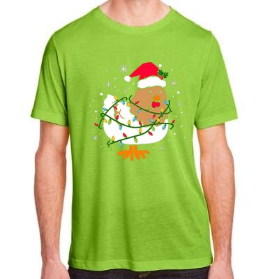 Chicken Christmas Funny Bird Funny Christmas Hat Christmas Lights Adult ChromaSoft Performance T-Shirt