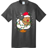 Chicken Christmas Funny Bird Funny Christmas Hat Christmas Lights T-Shirt