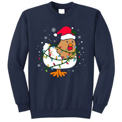 Chicken Christmas Funny Bird Funny Christmas Hat Christmas Lights Sweatshirt