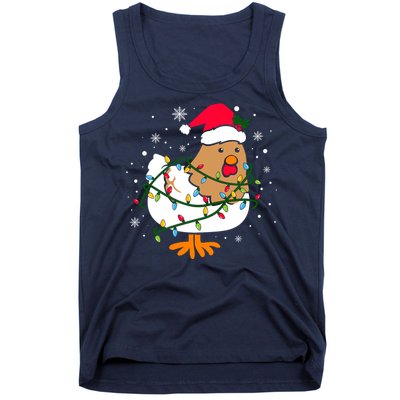 Chicken Christmas Funny Bird Funny Christmas Hat Christmas Lights Tank Top