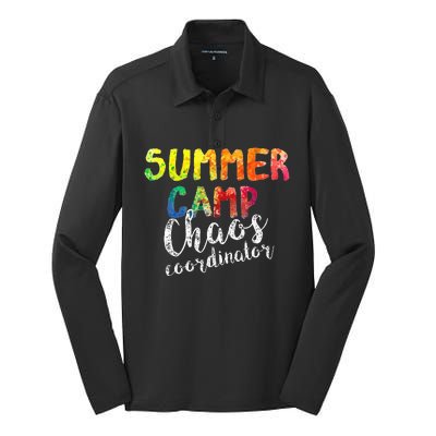 Chaos Coordinator . Funny Summer Camp Counselor Silk Touch Performance Long Sleeve Polo