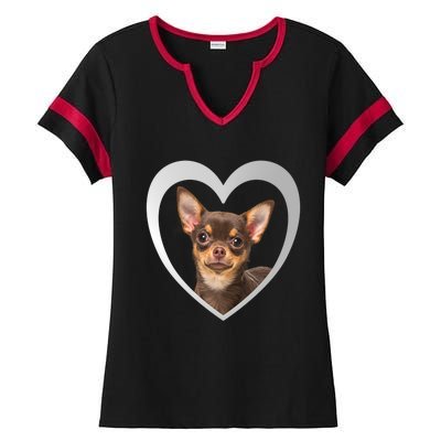 Chihuahua Cute Funny Gift Chihuahua Dog Chihuahua Funny Gift Ladies Halftime Notch Neck Tee