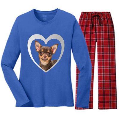 Chihuahua Cute Funny Gift Chihuahua Dog Chihuahua Funny Gift Women's Long Sleeve Flannel Pajama Set 