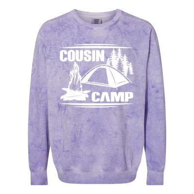 Cousin Camp Family Camping Summer Vacation Crew Family Trip Gift Colorblast Crewneck Sweatshirt