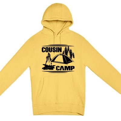 Cousin Camp Family Camping Summer Vacation Crew Family Trip Gift Premium Pullover Hoodie