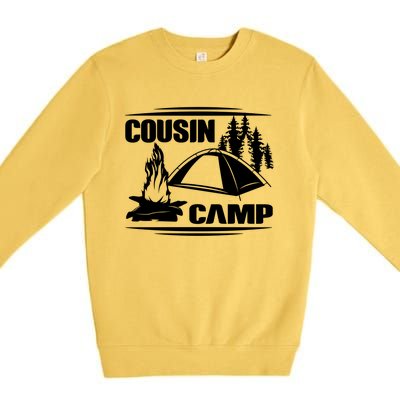 Cousin Camp Family Camping Summer Vacation Crew Family Trip Gift Premium Crewneck Sweatshirt