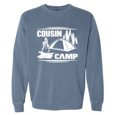 Cousin Camp Family Camping Summer Vacation Crew Family Trip Gift Garment-Dyed Sweatshirt