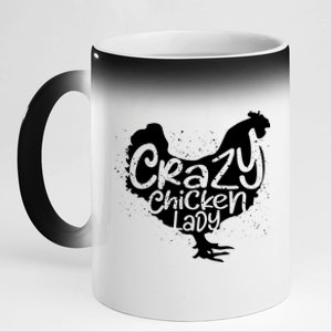 Cute Chicken Farmer Gift Funny Crazy Chicken Lady For Mom 11oz Black Color Changing Mug