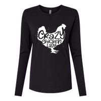 Cute Chicken Farmer Gift Funny Crazy Chicken Lady For Mom Womens Cotton Relaxed Long Sleeve T-Shirt