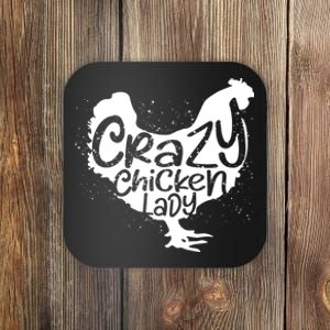 Cute Chicken Farmer Gift Funny Crazy Chicken Lady For Mom Coaster