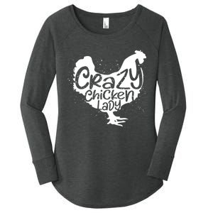 Cute Chicken Farmer Gift Funny Crazy Chicken Lady For Mom Women's Perfect Tri Tunic Long Sleeve Shirt