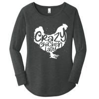 Cute Chicken Farmer Gift Funny Crazy Chicken Lady For Mom Women's Perfect Tri Tunic Long Sleeve Shirt