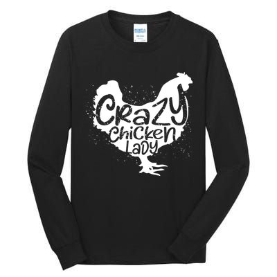 Cute Chicken Farmer Gift Funny Crazy Chicken Lady For Mom Tall Long Sleeve T-Shirt