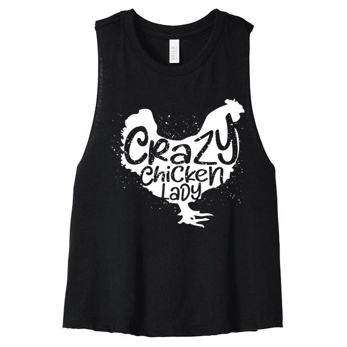 Cute Chicken Farmer Gift Funny Crazy Chicken Lady For Mom Women's Racerback Cropped Tank