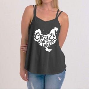 Cute Chicken Farmer Gift Funny Crazy Chicken Lady For Mom Women's Strappy Tank