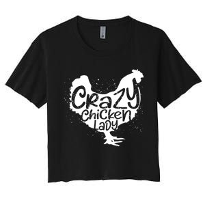 Cute Chicken Farmer Gift Funny Crazy Chicken Lady For Mom Women's Crop Top Tee