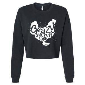 Cute Chicken Farmer Gift Funny Crazy Chicken Lady For Mom Cropped Pullover Crew