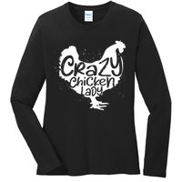 Cute Chicken Farmer Gift Funny Crazy Chicken Lady For Mom Ladies Long Sleeve Shirt