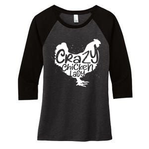 Cute Chicken Farmer Gift Funny Crazy Chicken Lady For Mom Women's Tri-Blend 3/4-Sleeve Raglan Shirt