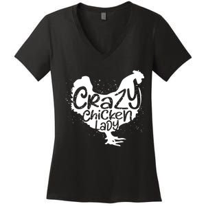 Cute Chicken Farmer Gift Funny Crazy Chicken Lady For Mom Women's V-Neck T-Shirt