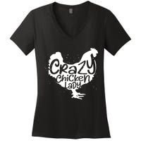 Cute Chicken Farmer Gift Funny Crazy Chicken Lady For Mom Women's V-Neck T-Shirt