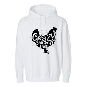 Cute Chicken Farmer Gift Funny Crazy Chicken Lady For Mom Garment-Dyed Fleece Hoodie