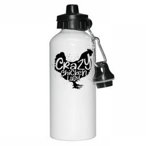 Cute Chicken Farmer Gift Funny Crazy Chicken Lady For Mom Aluminum Water Bottle