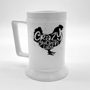 Cute Chicken Farmer Gift Funny Crazy Chicken Lady For Mom Beer Stein