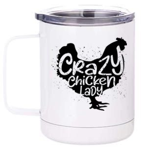 Cute Chicken Farmer Gift Funny Crazy Chicken Lady For Mom 12 oz Stainless Steel Tumbler Cup